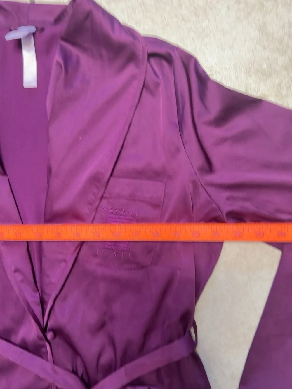 Savage X Fenty Purple Satin Smoking Jacket Robe Top Large